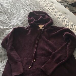 Michael more Cozy Women's Hooded Knit Sweater - Deep Burgundy